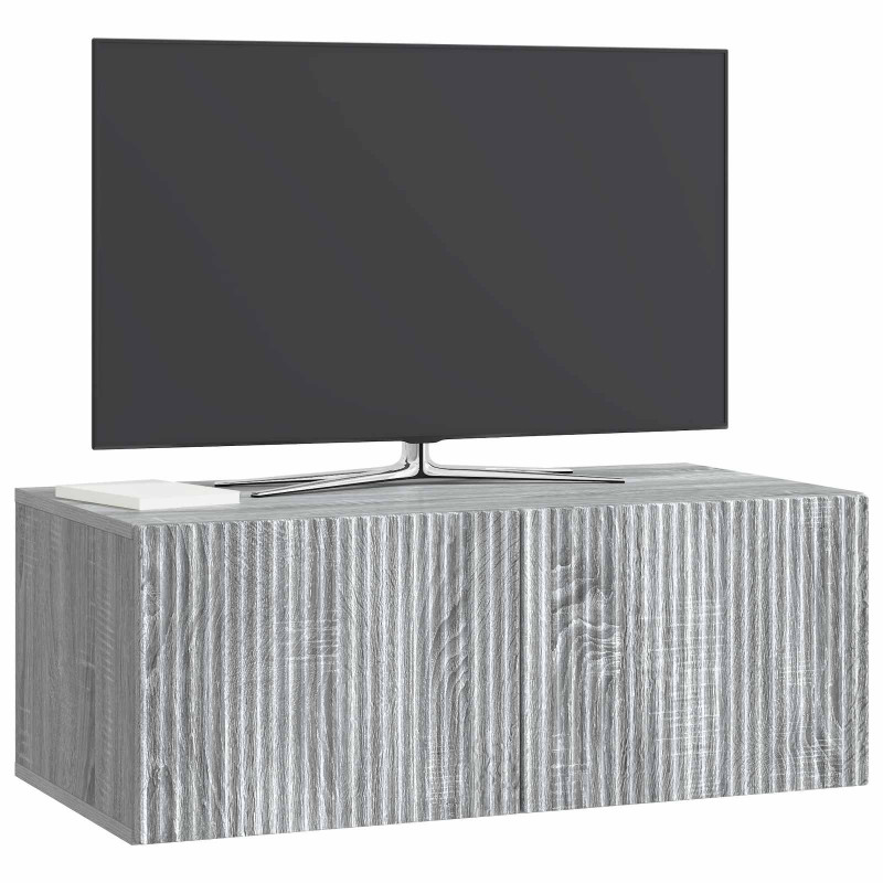 Szafka RTV montowana na ścianie Szary Sonoma 78,5 x 41 x 30 cm