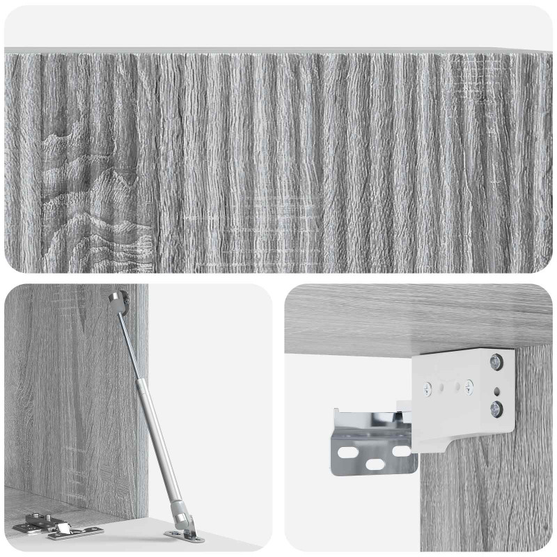 Szafka RTV montowana na ścianie Szary Sonoma 78,5 x 41 x 30 cm