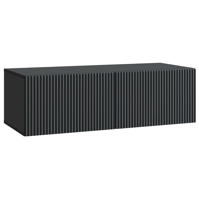 Szafka RTV montowana na ścianie Czarny 98 x 41 x 30 cm