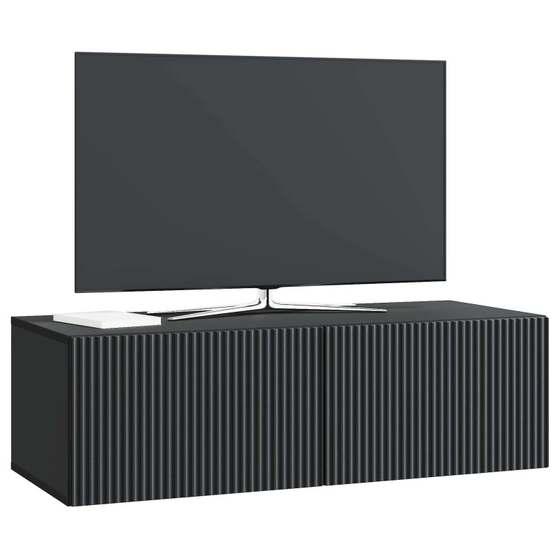 Szafka RTV montowana na ścianie Czarny 98 x 41 x 30 cm