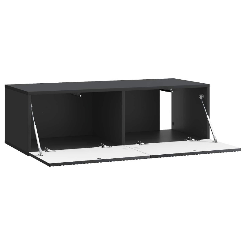 Szafka RTV montowana na ścianie Czarny 98 x 41 x 30 cm