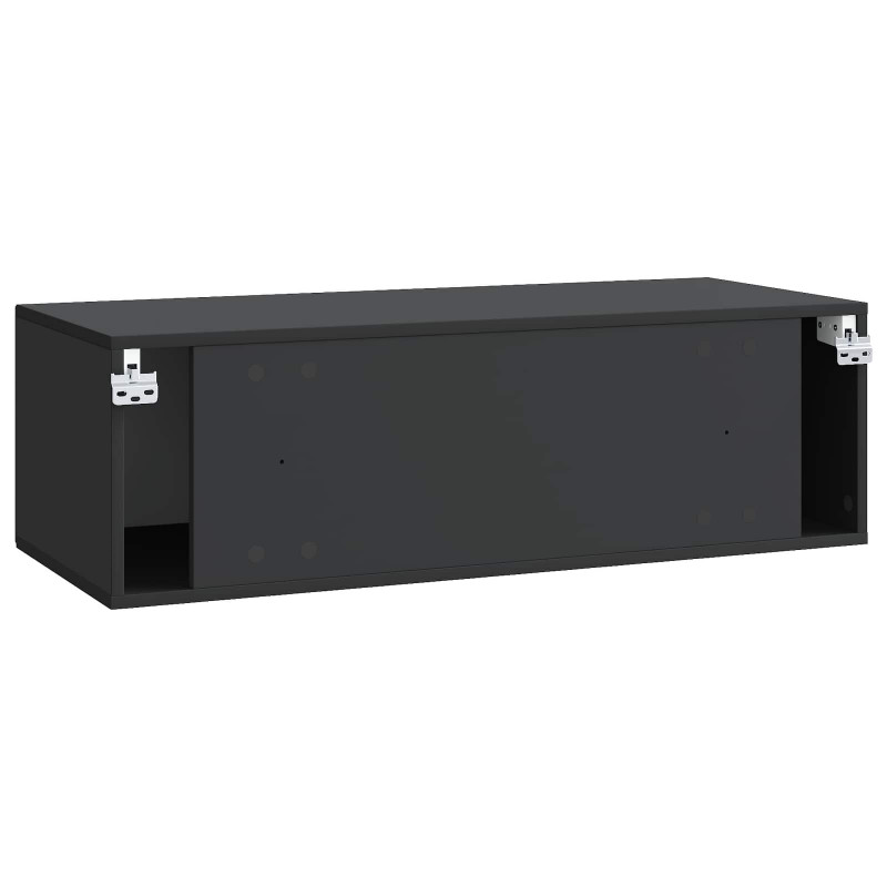 Szafka RTV montowana na ścianie Czarny 98 x 41 x 30 cm