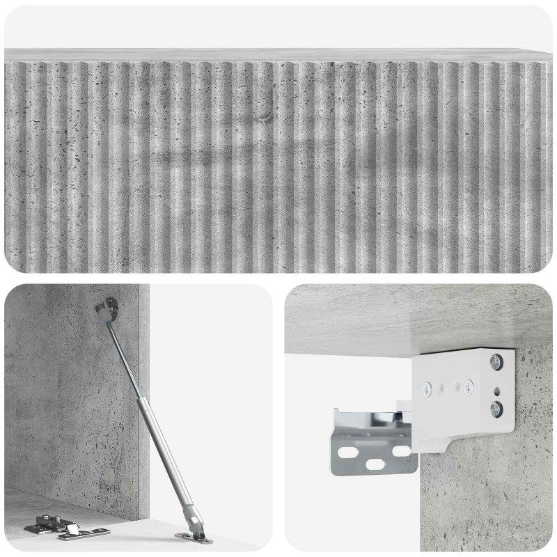Szafka RTV montowana na ścianie Betonowy szary 98 x 41 x 30 cm