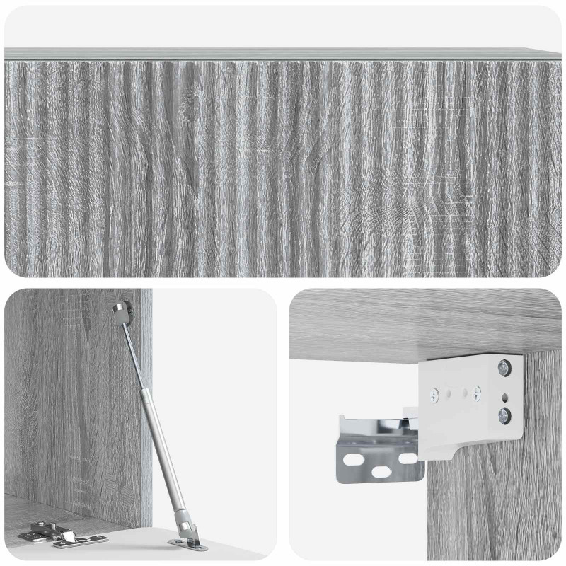 Szafka RTV montowana na ścianie Szary Sonoma 98 x 41 x 30 cm