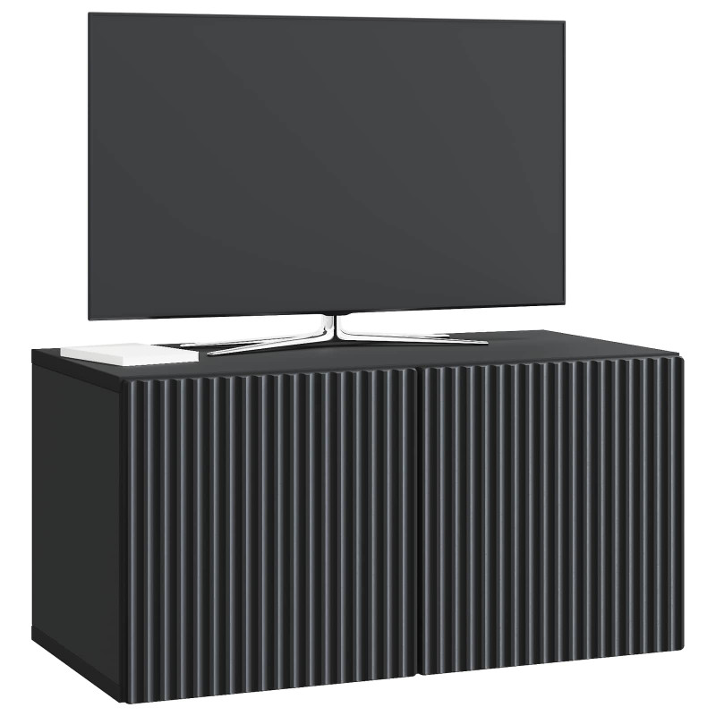Szafka RTV montowana na ścianie Czarny 59,5 x 31 x 30 cm