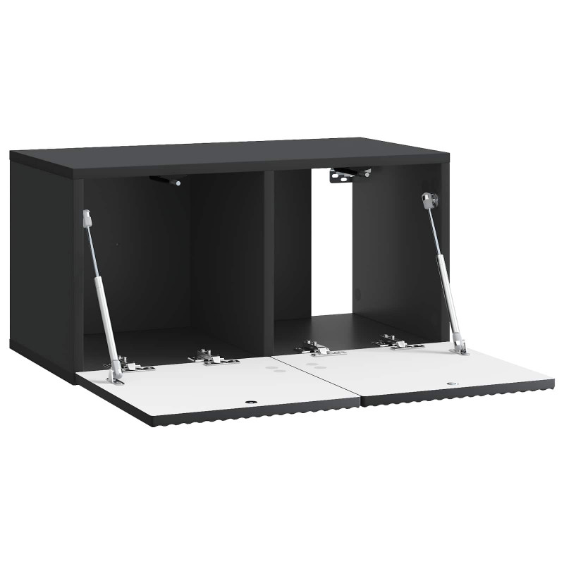Szafka RTV montowana na ścianie Czarny 59,5 x 31 x 30 cm