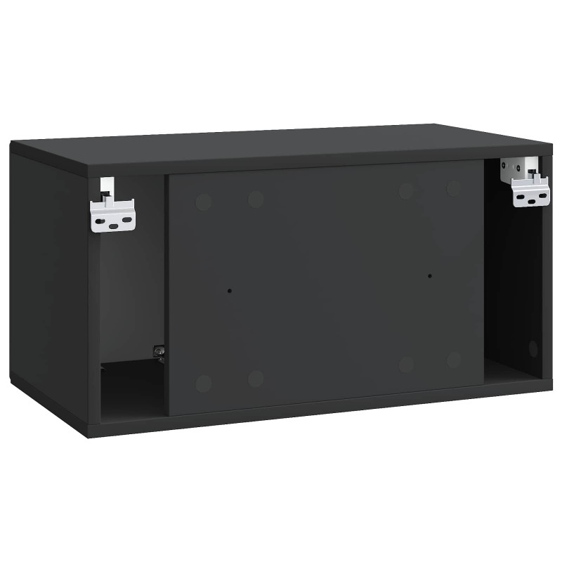 Szafka RTV montowana na ścianie Czarny 59,5 x 31 x 30 cm