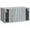 Szafka RTV montowana na ścianie Szary Sonoma 59,5 x 31 x 30 cm