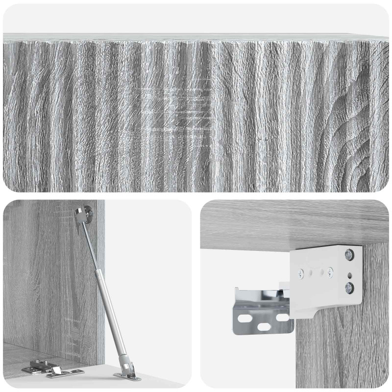 Szafka RTV montowana na ścianie Szary Sonoma 59,5 x 31 x 30 cm