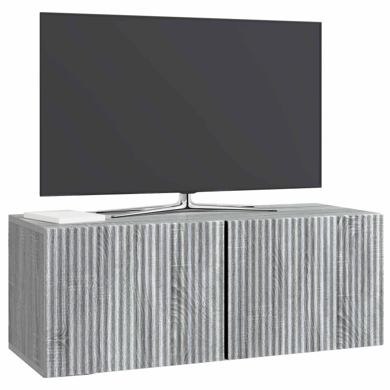 Szafka RTV montowana na ścianie Szary Sonoma 78,5 x 31 x 30 cm