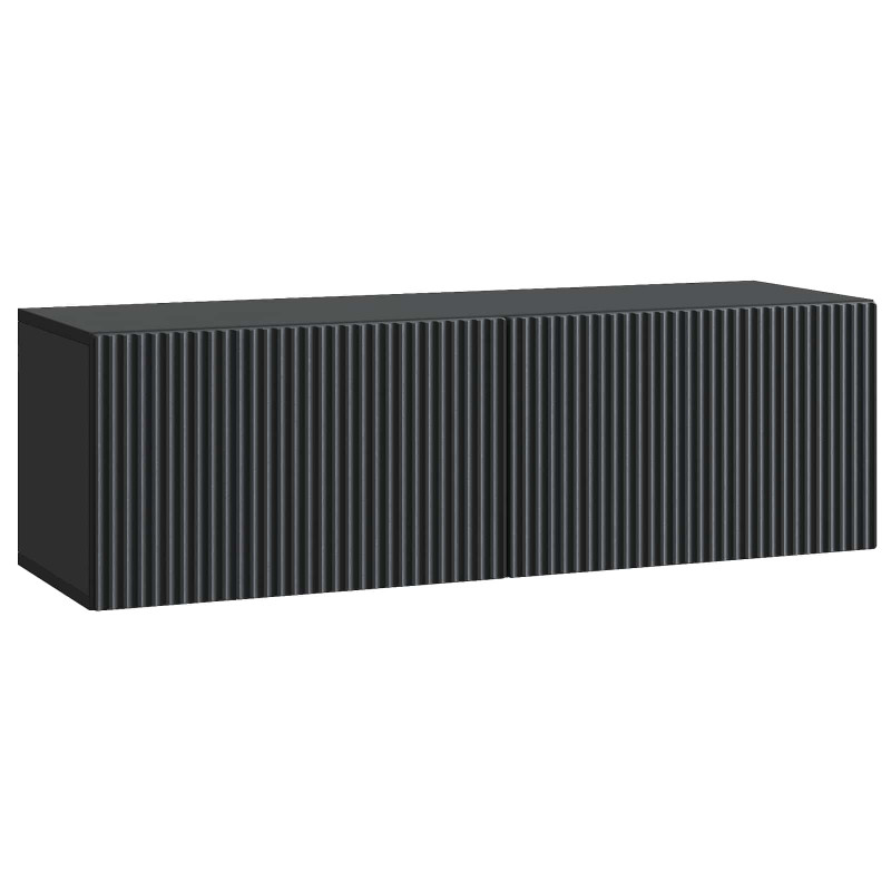 Szafka RTV montowana na ścianie Czarny 98 x 31 x 30 cm