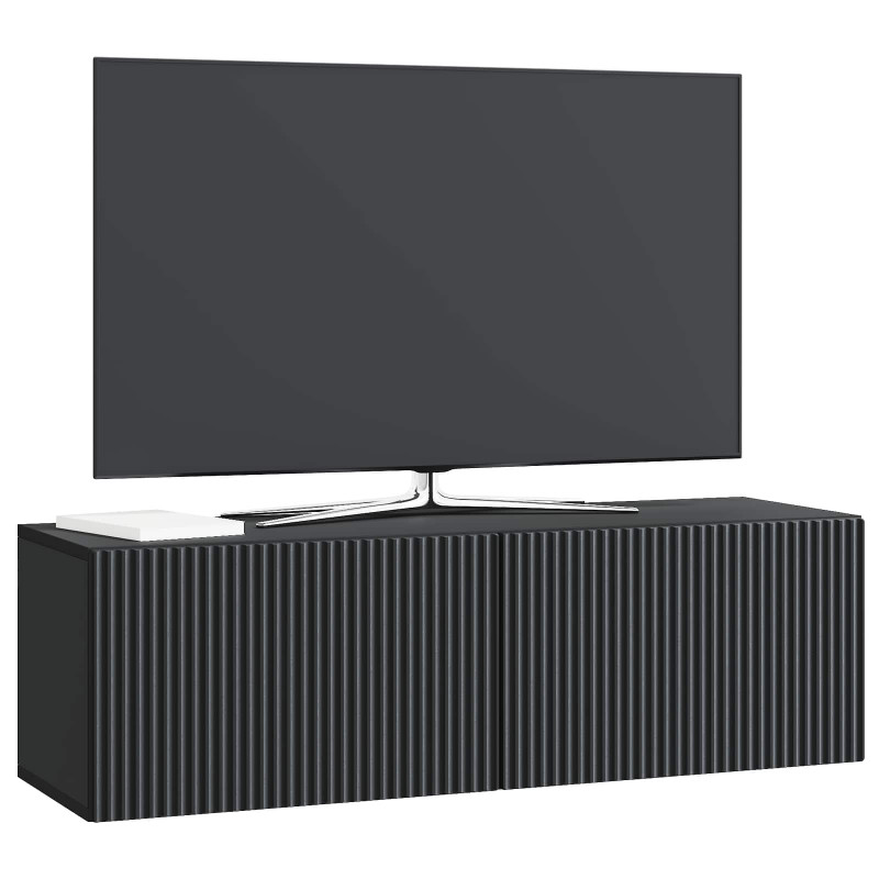 Szafka RTV montowana na ścianie Czarny 98 x 31 x 30 cm