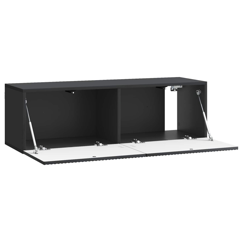Szafka RTV montowana na ścianie Czarny 98 x 31 x 30 cm