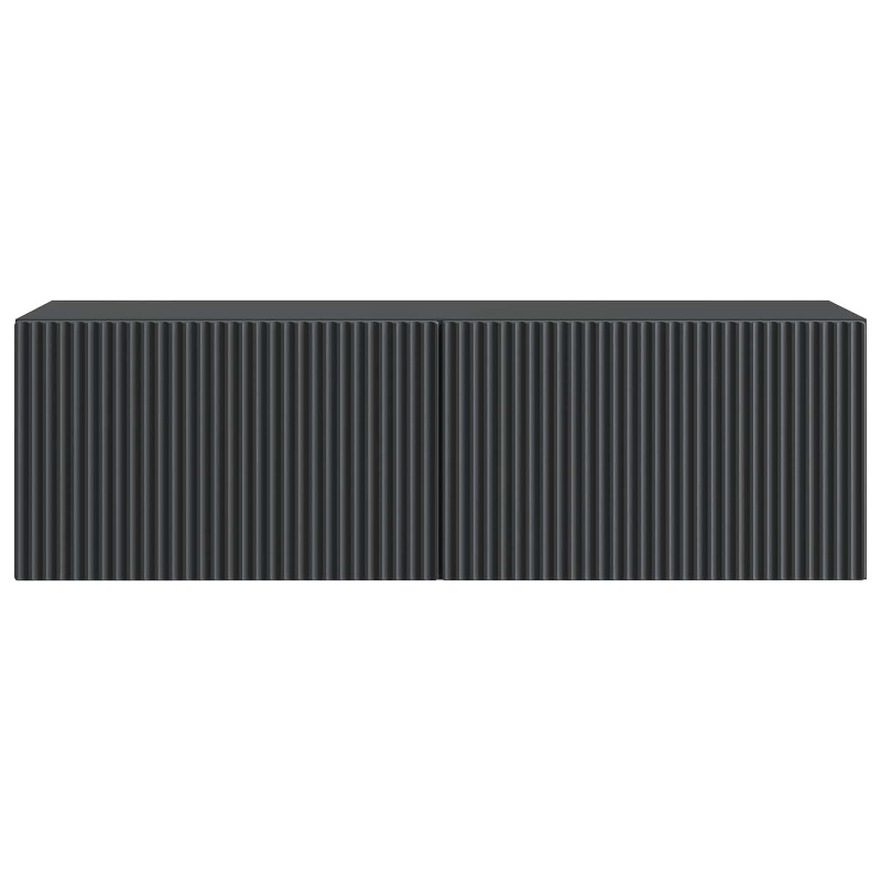 Szafka RTV montowana na ścianie Czarny 98 x 31 x 30 cm