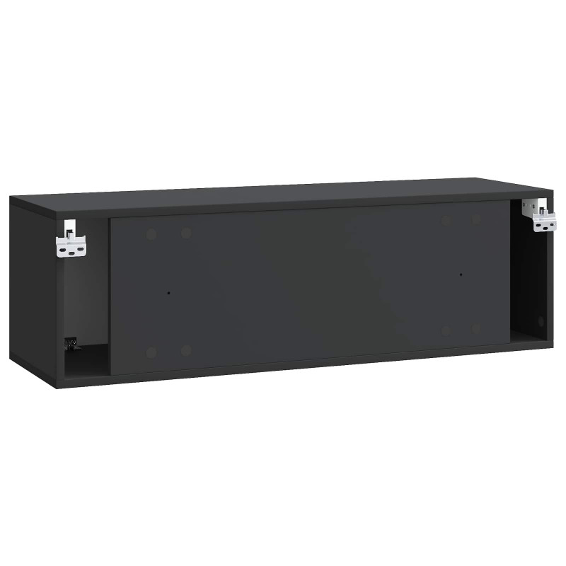 Szafka RTV montowana na ścianie Czarny 98 x 31 x 30 cm