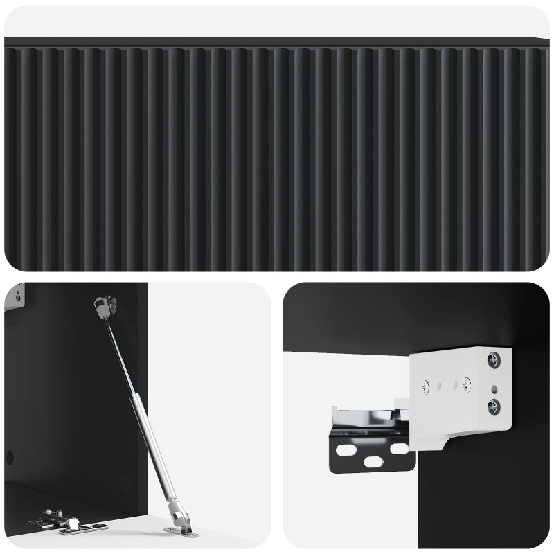 Szafka RTV montowana na ścianie Czarny 98 x 31 x 30 cm