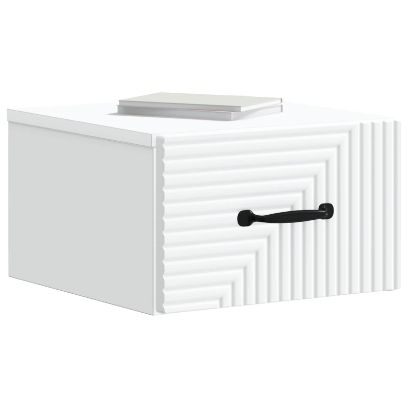 Wisząca Szafka Nocna z szufladą 2 pcs Biały 34,5 x 33 x 20 cm