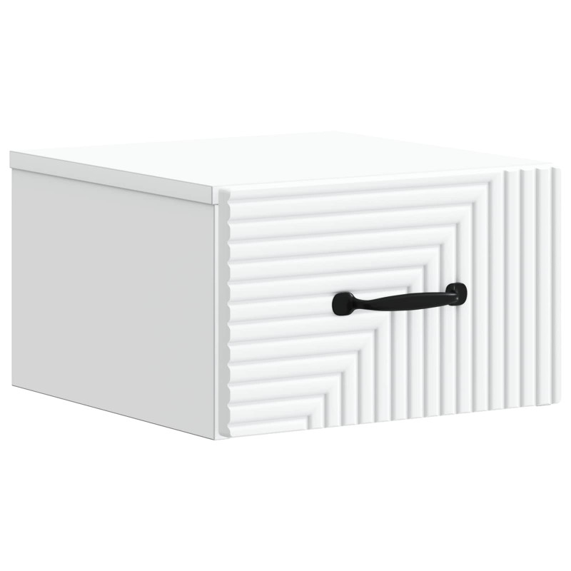 Wisząca Szafka Nocna z szufladą 2 pcs Biały 34,5 x 33 x 20 cm
