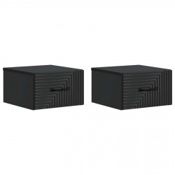Wisząca Szafka Nocna z szufladą 2 pcs Czarny 34,5 x 33 x 20 cm