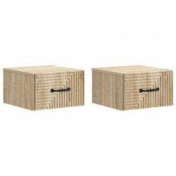 Wisząca Szafka Nocna 2 pcs dąb Sonoma 34,5 x 33 x 20 cm