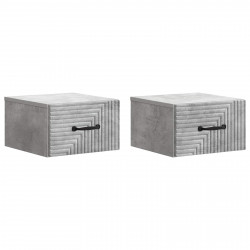 Wisząca Szafka Nocna 2 pcs Betonowy szary 34,5 x 33 x 20 cm