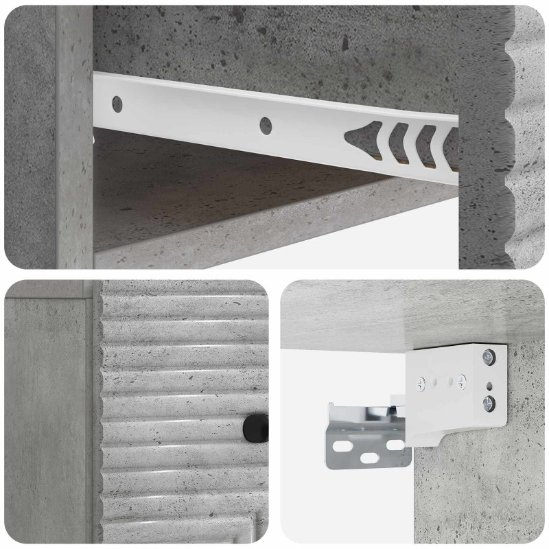 Wisząca Szafka Nocna 2 pcs Betonowy szary 34,5 x 33 x 20 cm