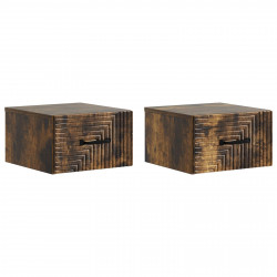 Wisząca Szafka Nocna 2 pcs Dąb wędzony 34,5 x 33 x 20 cm