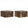 Wisząca Szafka Nocna 2 pcs Dąb wędzony 34,5 x 33 x 20 cm