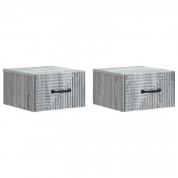 Wisząca Szafka Nocna 2 pcs Szary Sonoma 34,5 x 33 x 20 cm