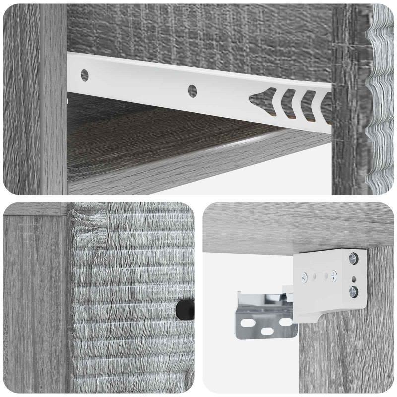 Wisząca Szafka Nocna 2 pcs Szary Sonoma 34,5 x 33 x 20 cm