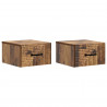 Wisząca Szafka Nocna 2 pcs Stare drewno 34,5 x 33 x 20 cm