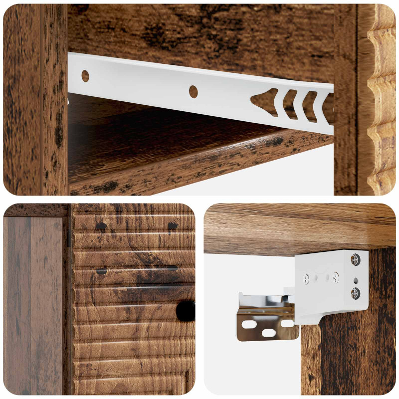 Wisząca Szafka Nocna 2 pcs Stare drewno 34,5 x 33 x 20 cm