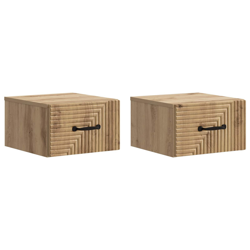 Wisząca Szafka Nocna 2 pcs Dąb artisan 34,5 x 33 x 20 cm