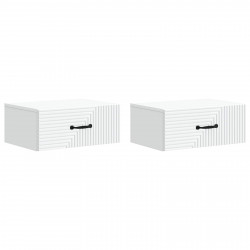 Wisząca Szafka Nocna z szufladą 2 pcs Biały 49 x 34,5 x 20 cm