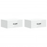 Wisząca Szafka Nocna z szufladą 2 pcs Biały 49 x 34,5 x 20 cm