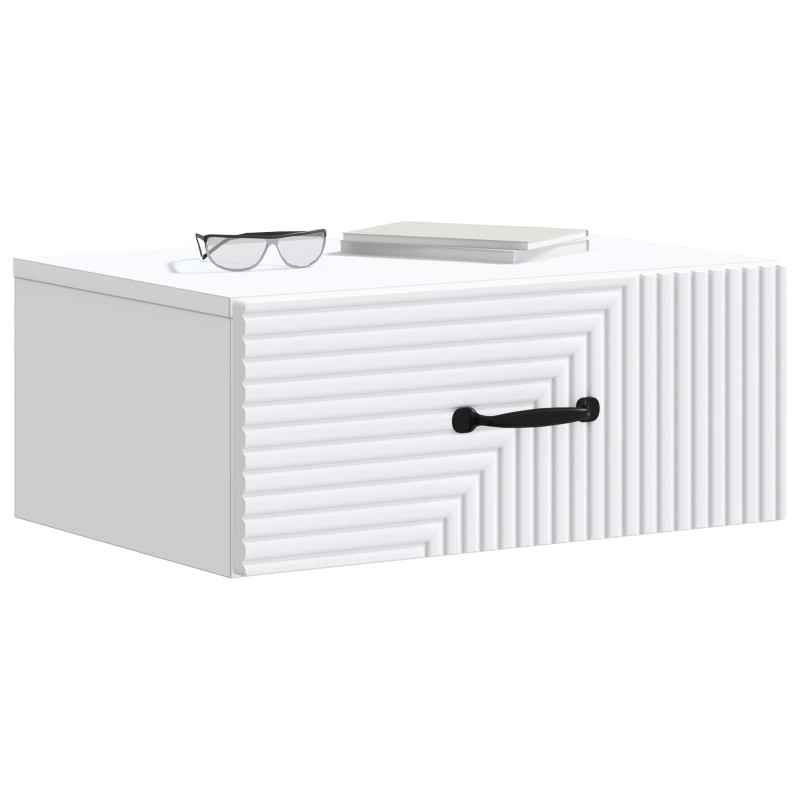 Wisząca Szafka Nocna z szufladą 2 pcs Biały 49 x 34,5 x 20 cm