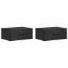 Wisząca Szafka Nocna z szufladą 2 pcs Czarny 49 x 34,5 x 20 cm