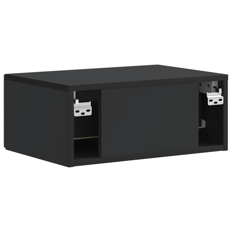 Wisząca Szafka Nocna z szufladą 2 pcs Czarny 49 x 34,5 x 20 cm