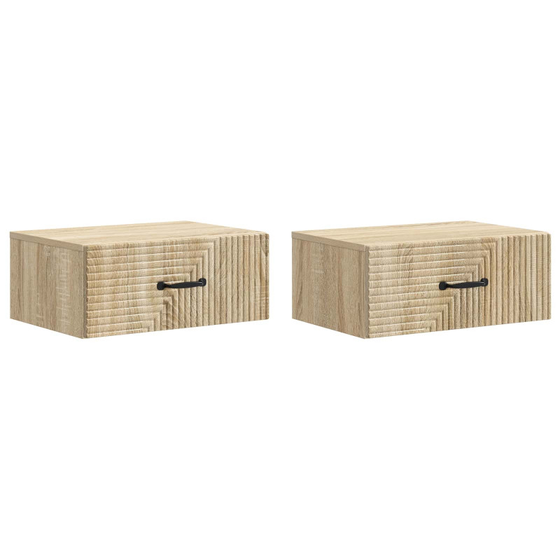 Wisząca Szafka Nocna 2 pcs dąb Sonoma 49 x 34,5 x 20 cm