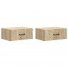 Wisząca Szafka Nocna 2 pcs dąb Sonoma 49 x 34,5 x 20 cm