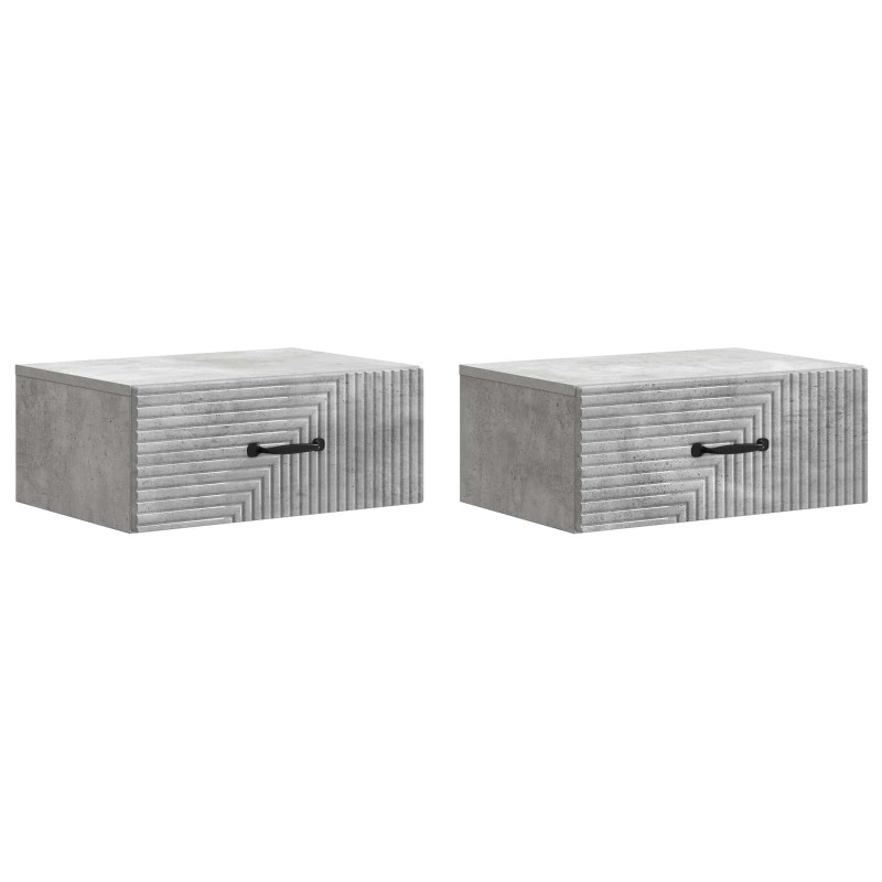 Wisząca Szafka Nocna 2 pcs Betonowy szary 49 x 34,5 x 20 cm