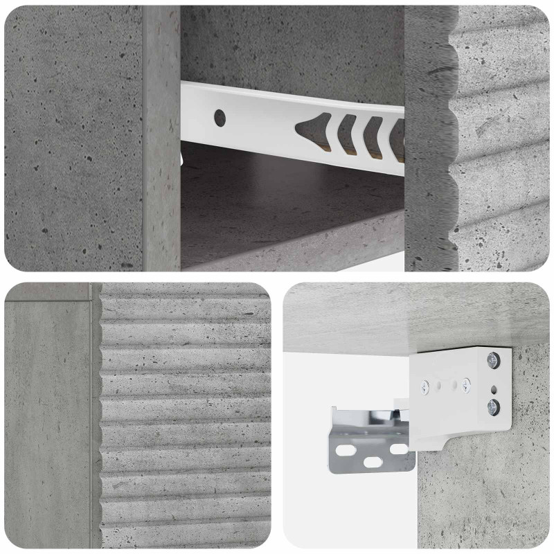 Wisząca Szafka Nocna 2 pcs Betonowy szary 49 x 34,5 x 20 cm