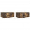 Wisząca Szafka Nocna 2 pcs Dąb wędzony 49 x 34,5 x 20 cm