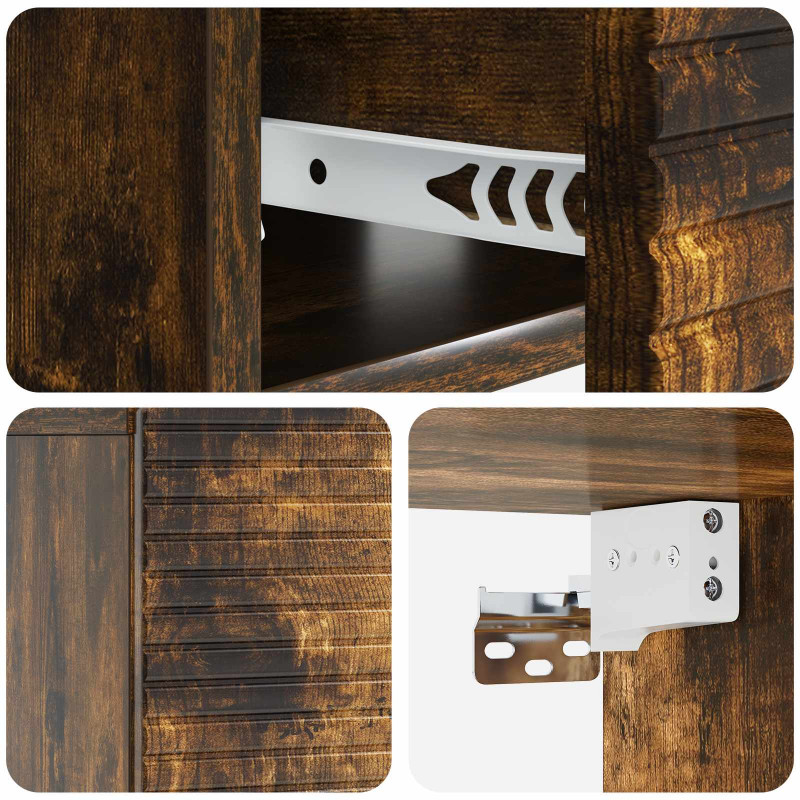 Wisząca Szafka Nocna 2 pcs Dąb wędzony 49 x 34,5 x 20 cm