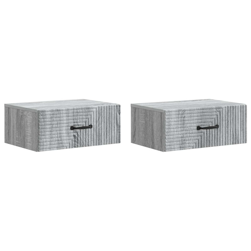 Wisząca Szafka Nocna 2 pcs Szary Sonoma 49 x 34,5 x 20 cm