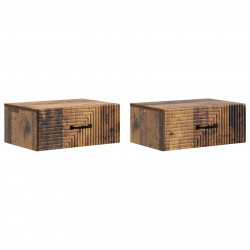 Wisząca Szafka Nocna 2 pcs Stare drewno 49 x 34,5 x 20 cm