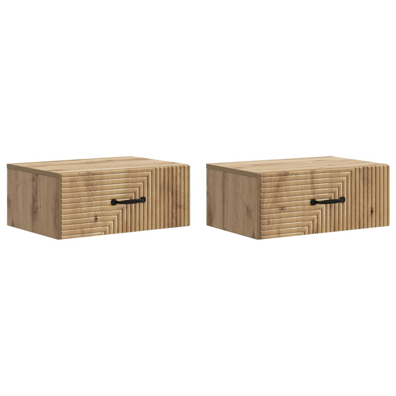 Wisząca Szafka Nocna 2 pcs Dąb artisan 49 x 34,5 x 20 cm