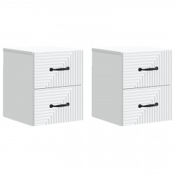 Wisząca Szafka Nocna z szufladą 2 pcs Biały 34,5 x 33 x 40 cm