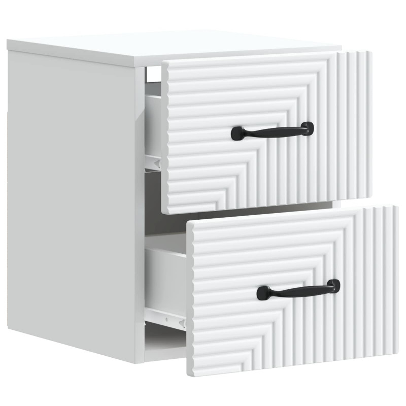 Wisząca Szafka Nocna z szufladą 2 pcs Biały 34,5 x 33 x 40 cm