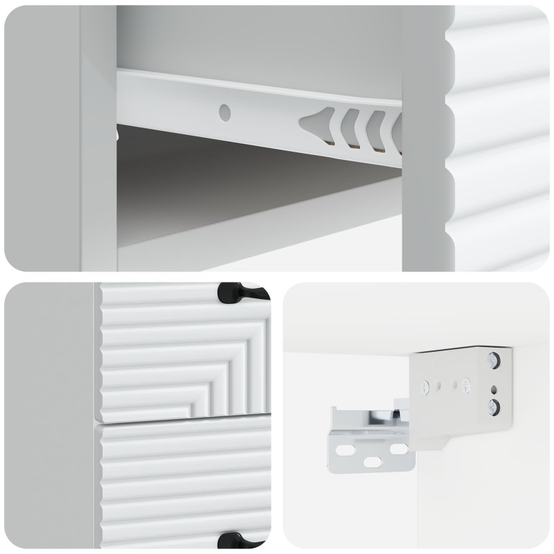 Wisząca Szafka Nocna z szufladą 2 pcs Biały 34,5 x 33 x 40 cm